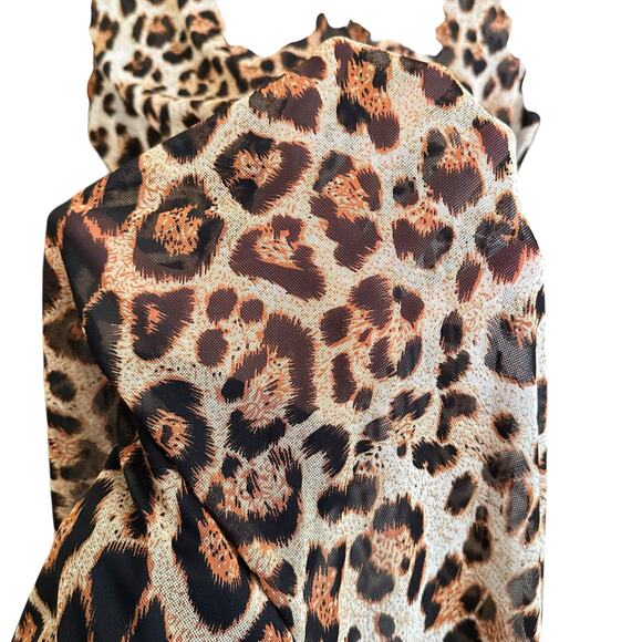Dressed in LaLa More You Mesh Maxi Dress in Macro Leopard Sz Small NO SLIP - Picture 4 of 5